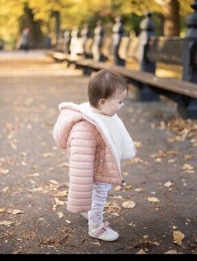 Michael Kors Light Pink Quilted Hooded Puffer Jacket